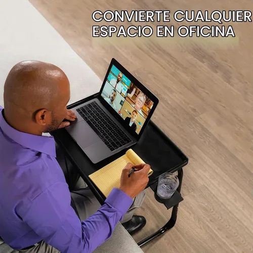 Vista 7 de Table-Mate Bandeja/mesa de TV Escritorio portátil plegable para cenar, bandejas de mesa de sofá para comer bocadillos, escritorio portátil