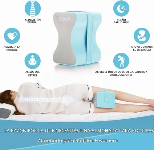 Vista 5 de foverhom Almohada de rodilla de espuma viscoelástica, almohada ortopédica de pierna para alivio de la ciática, dolor de espalda, embarazo, dolor