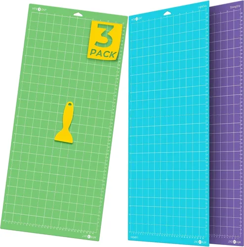 Vista 13 de HTVRONT Tapete de corte de agarre ligero, paquete de 3 alfombrillas de corte de 12 x 12 pulgadas, compatibles con Cricut Maker 4/Maker