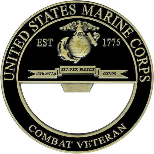 Vista 3 de USMC Combat Veterano Abrebotellas Moneda - Moneda de desafío del Cuerpo de Marines