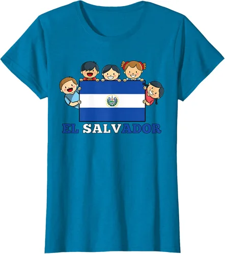 Vista 81 de Camiseta salvadoreña del Mes de la Herencia Hispana con la bandera de El Salvador para niños, Negro