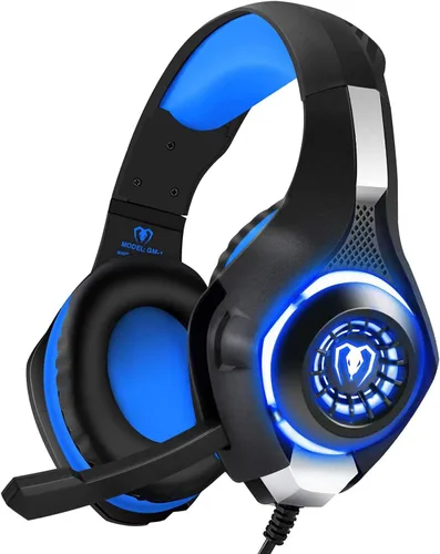 Vista 8 de BlueFire Auriculares con cable para juegos para PS4, PS5, Xbox One, PC, auriculares con sonido envolvente, micrófono con cancelación de ruido, Rojo