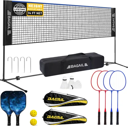 Vista 13 de BAGAIL Badminton Net, Height Adjustable (Up to 5.1')