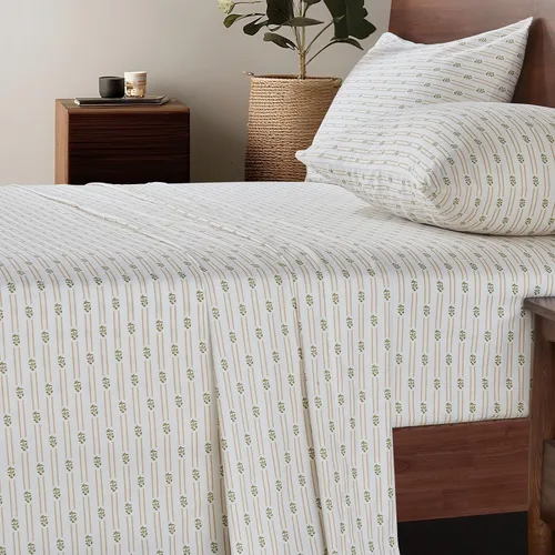 Vista 12 de HYPREST 100% Cotton Percale Sheets Queen, Blue Rose Floral Deep Pocket 16