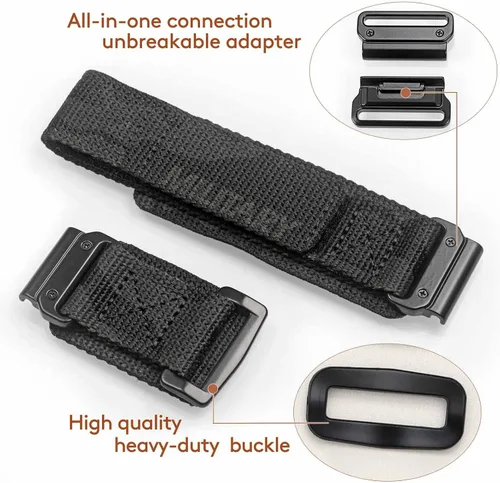 Vista 2 de Compatible con Garmin, Correa de reloj, Correa de nailon súper resistente de camuflaje con diseño de bucle tejido