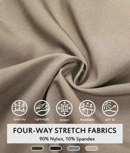 Vista 5 de EXEKE Pantalones cortos de senderismo ligeros para hombre, elásticos, de secado rápido, con múltiples bolsillos