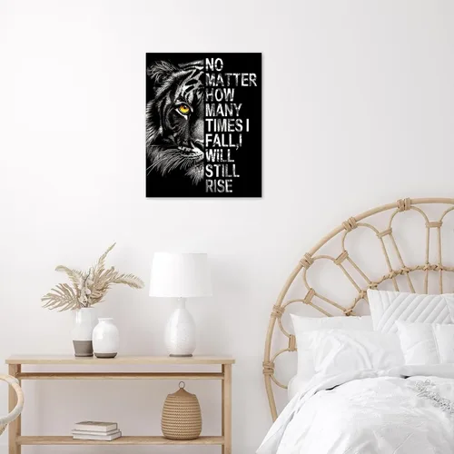 Vista 4 de HVEST Arte de pared inspirador de tigre para sala de estar, imágenes motivacionales de tigre de vida silvestre en blanco y negro, decoración