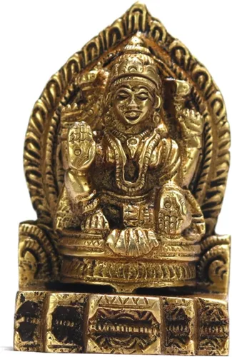 Vista 8 de ASHIRWAD Escultura de estatua de ídolo de latón para Diwali Pooja, templo, decoración del hogar, Vastu Laxmi Devi Maa AE000006-18 (Laxmi-18)