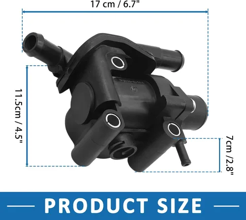 Vista 3 de Conjunto de carcasa de termostato YS4Z-8592-BD Reemplazo para Ford Focus 2000-2004 Negro