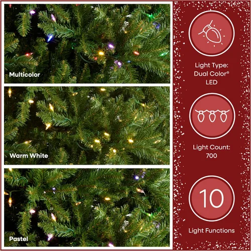 Vista 9 de National Tree Company Árbol de Navidad artificial preiluminado de abeto