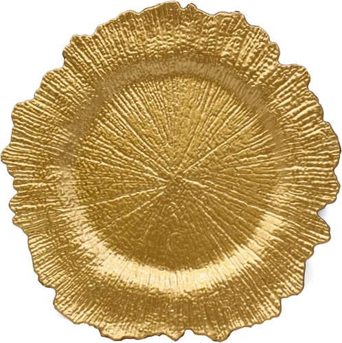 Vista 12 de Platos de carga de 13" de aluminio rosa, juego de 6 platos elegantes con relieve de encaje, platos de servidor redondos para plato de cena, juego