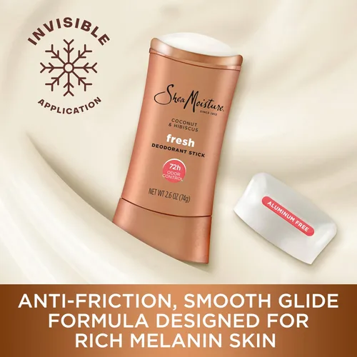Vista 6 de SheaMoisture - Desodorante en barra 72h Control de olores coco e hibisco fresco sin aluminio, 2.6 onzas