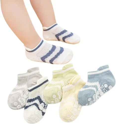 Vista 7 de Calcetines antideslizantes de algodón para bebés y niñas pequeñas