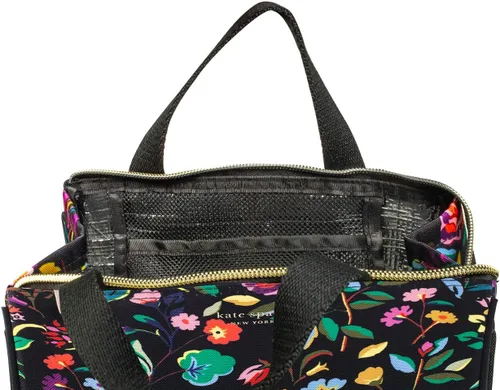 Vista 2 de Kate Spade New York Bolsa de Almuerzo Portátil Suave Refrigeradora, Bolso Térmico con Forro Interior Aislante Plateado y Bolsillo de Almacenamiento