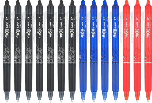 Vista 6 de Pilot FriXion Clicker - Bolígrafos de gel borrables, punta fina (0.027 pulgadas), tinta negra, paquete de 14 bolígrafos recargables, de escritura