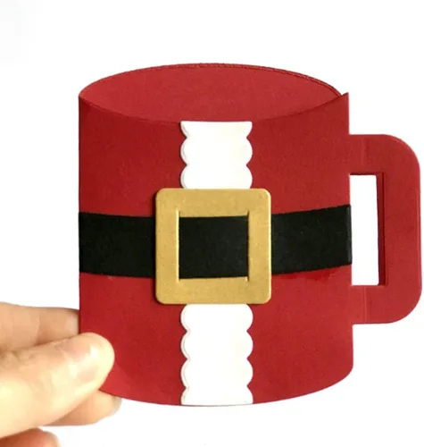 Vista 4 de Troqueles de metal para taza de Navidad, caja de regalo de Navidad 3D, plantillas cortadas para álbumes de recortes, fotos, papel decorativo