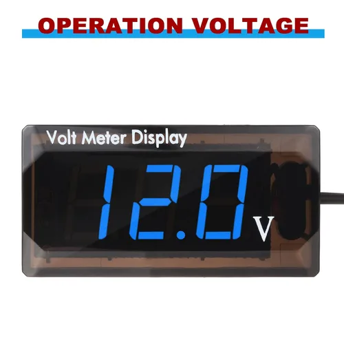 Vista 5 de 2 Piezas de Voltímetro Digital para Coche DC 4 a 28V, Medidor de Voltaje 12V, Medidor de Audio para Coche, Pantalla LED, Voltímetro de Voltaje