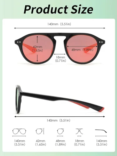 Vista 6 de GLINDAR Gafas de sol polarizadas vintage para mujeres y hombres, redondas, protección UV400, gafas retro