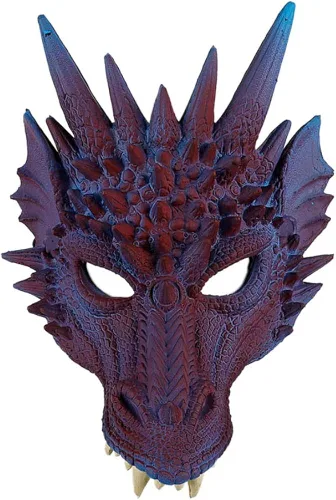 Vista 2 de BATEER Juego de disfraz de dragón de Halloween de 3 piezas para niños máscara de cosplay alas cola