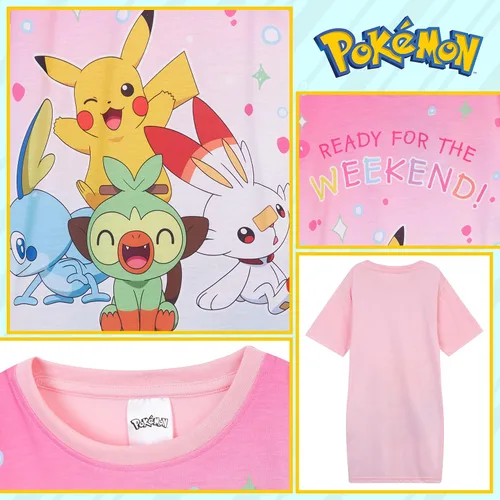 Vista 6 de Pokemon Camisón para niñas, pijamas de Pikachu, regalos