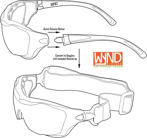 Vista 4 de WYND Blocker Gafas de sol polarizadas grandes para motociclismo