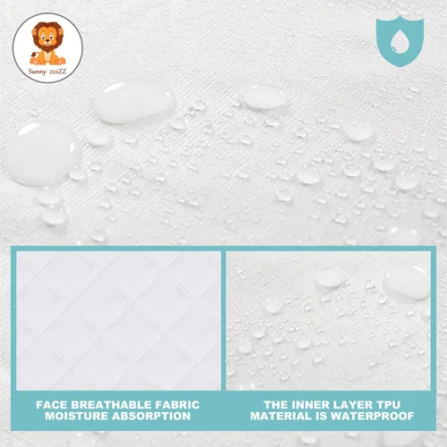 Vista 3 de Sunny zzzZZ Paquete de 6 Forros Impermeables para Cambiador de Bebé - Acolchados Más Gruesos Ultra Suaves Forros para Cubierta de Mesa de Cambio