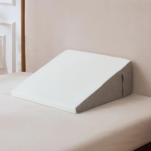Vista 7 de Almohada de cuña con parte superior de espuma para dormir, leer y descansar, almohada de cama triangular de apoyo elevado de 8 pulgadas para piernas