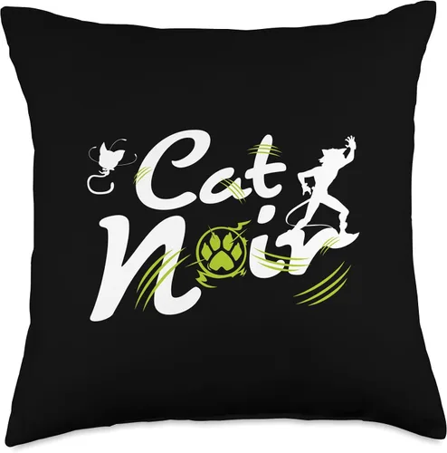 Vista 5 de Miraculous Ladybug Cat Noir - Almohada estilizada para patas, 16 x 16 pulgadas, multicolor