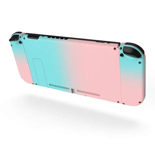 Vista 3 de Basstop - Carcasa de repuesto para consola NS NX y mando Joy-Con con interruptor izquierdo derecho sin componentes electrónicos., Set_Rosa y Azul