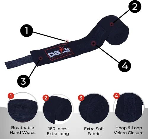 Vista 2 de DEFY Professional – Vendas elásticas profesionales para manos, de 180 pulgadas (457.2 cm), para boxeo, muay thai, MMA, para hombre y mujer - Par