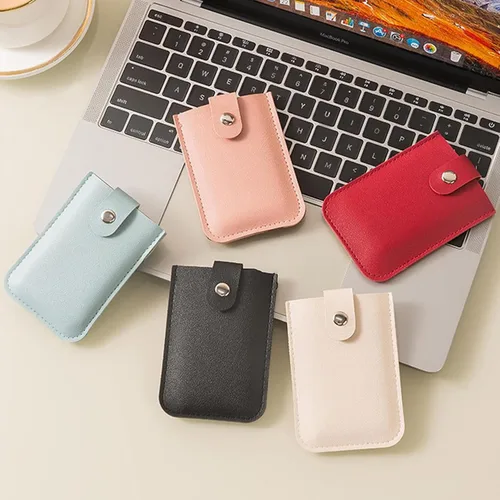 Vista 3 de Organizador de tarjetas extraíble personalizado, bolsa organizadora de cuero con cierre a presión, bolsa a presión para bolso, tarjetero extraíble