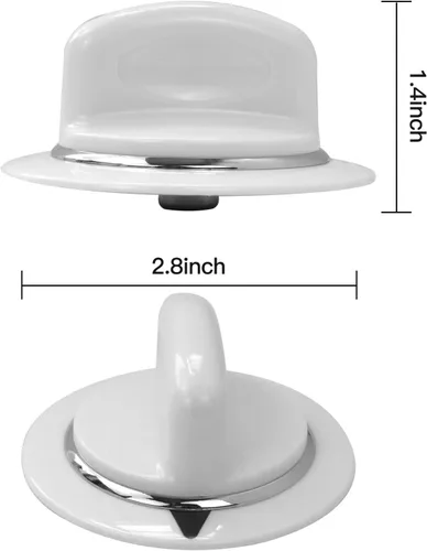 Vista 3 de Paquete de 2 pomos de temporizador WE1M654 para secadora con anillo de metal reforzado AP3995098 WE01M0443 Reemplazo para Hotpoint: HTDX100ED4WW