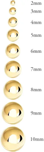 Vista 4 de Pendientes de bola de oro de 14 quilates, 2mm - 10mm