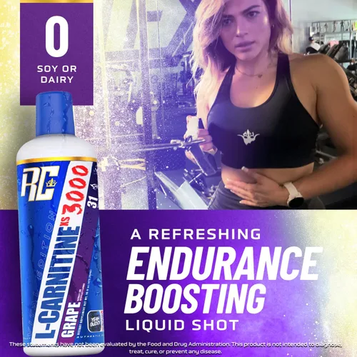 Vista 3 de Ronnie Coleman Signature Series L-Carnitine XS 3000 Líquido, metabolismo de aminoácidos y apoyo de fuerza muscular magra, sin estimulantes, sin