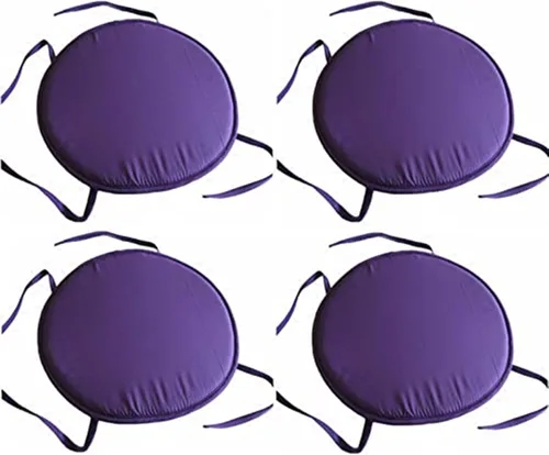 Vista 15 de Womenyiaor Juego de 4 cojines redondos para sillas para interiores y exteriores, con lazos, juego de bistró, almohadillas para sillas de comedor