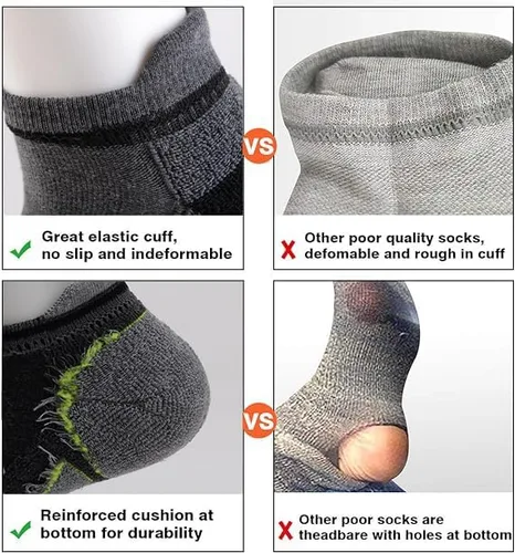 Vista 4 de JOYNÉE 6 pares de calcetines deportivos para hombre, transpirables, cómodos, de corte bajo, calcetines para correr