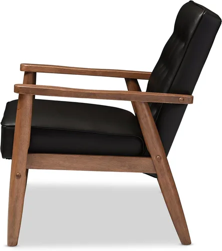 Vista 5 de Silla lounge Sorrento de Baxton Studio, Madera, Negro