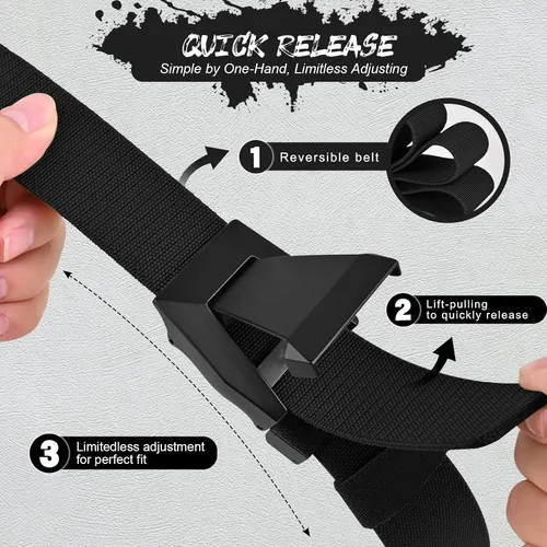 Vista 3 de KingMoore Cinturón para hombre - Cinturón de nailon táctico militar de 1.5 pulgadas con hebilla de liberación rápida