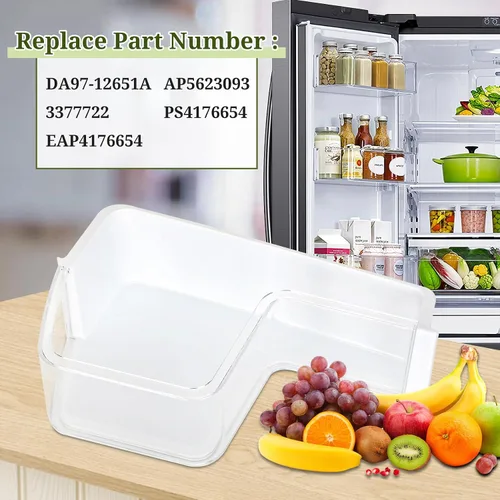 Vista 4 de DA97-12651A Contenedor de estante de puerta de refrigerador (superior izquierdo) compatible con Samsung RF263TEAE, RF263BEAE, RF265BEAESG