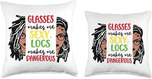 Vista 3 de Locs Afro Dreadlocks Love Beauty Hair Locs Make me Dangerous Afro Hair - Almohada negra de niña africana americana, 16 x 16 pulgadas, multicolor