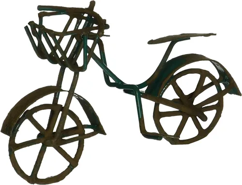 Vista 2 de G & F Products MiniGardenn 10022 - Mini bicicleta de metal para jardín de hadas, color rojo