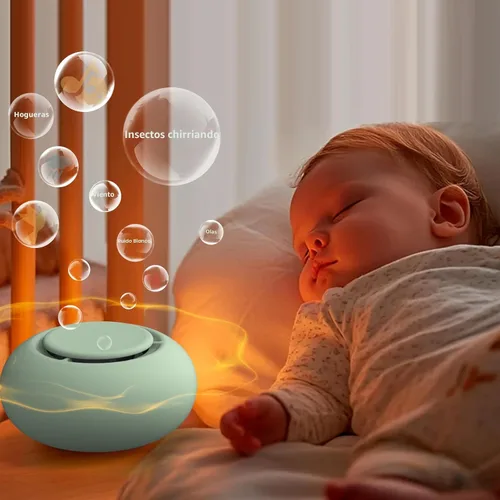 Vista 4 de Máquina de Sonido Portátil para Bebés [Ruido Blanco para Bebés Niños Adultos][Función de Temporizador][12 Sonidos Relajantes][Boombox para Dormir]