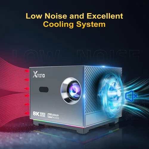 Vista 3 de XNANO Proyector de soporte 4K con WiFi6 y Bluetooth 5.0, proyector de cine en casa Full HD 1080P, con asistente de voz inteligente, proyector 4D/4P
