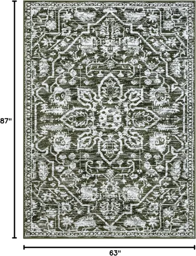 Vista 95 de Well Woven - Alfombra tejida estilo vintage con diseño de medallón, 68 x 120 cm