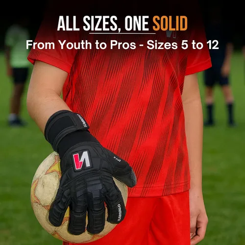 Vista 8 de ONEKEEPER Guantes de portero de nivel profesional sólido blanco o negro para niños, jóvenes y adultos, guantes de portero de fútbol GK Látex