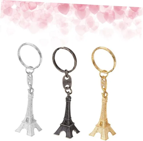 Vista 8 de Abaodam 72 Pcs Vintage Tower Keychain French Keyring Womens Backpack Purse Eiffel Tower Charms Eiffel Tower Key Holder Pogoda Key Pendant Eiffel