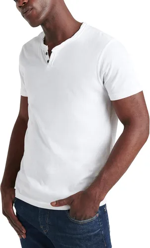 Vista 3 de Lucky Brand Venice Burnout - Camiseta de cuello con muesca y dos botones para hombre