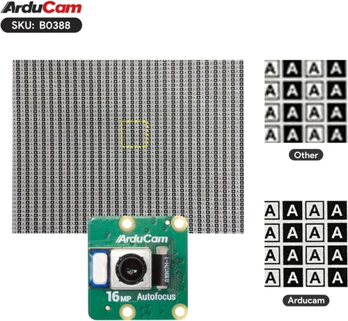Vista 6 de Arducam Kit de cámara cuádruple de enfoque automático de 16 MP para Raspberry Pi, cámara Pi sincronizada con enfoque automático IMX519 de 16 MP