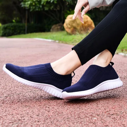 Vista 3 de Konhill - Zapato deportivo para caminar, ligero, deportivo, informal, para gimnasio, sin cordones, para mujer