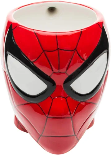 Vista 4 de Zak Designs MRTI-8511 Marvel Comics Spiderman - Taza de cerámica esculpida, multicolor